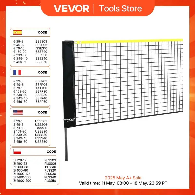 20FT Badminton Net Height Adjustable Volleyball Net Wide Foldable Pickleball Net Portable Tennis Net Set with Poles Stand