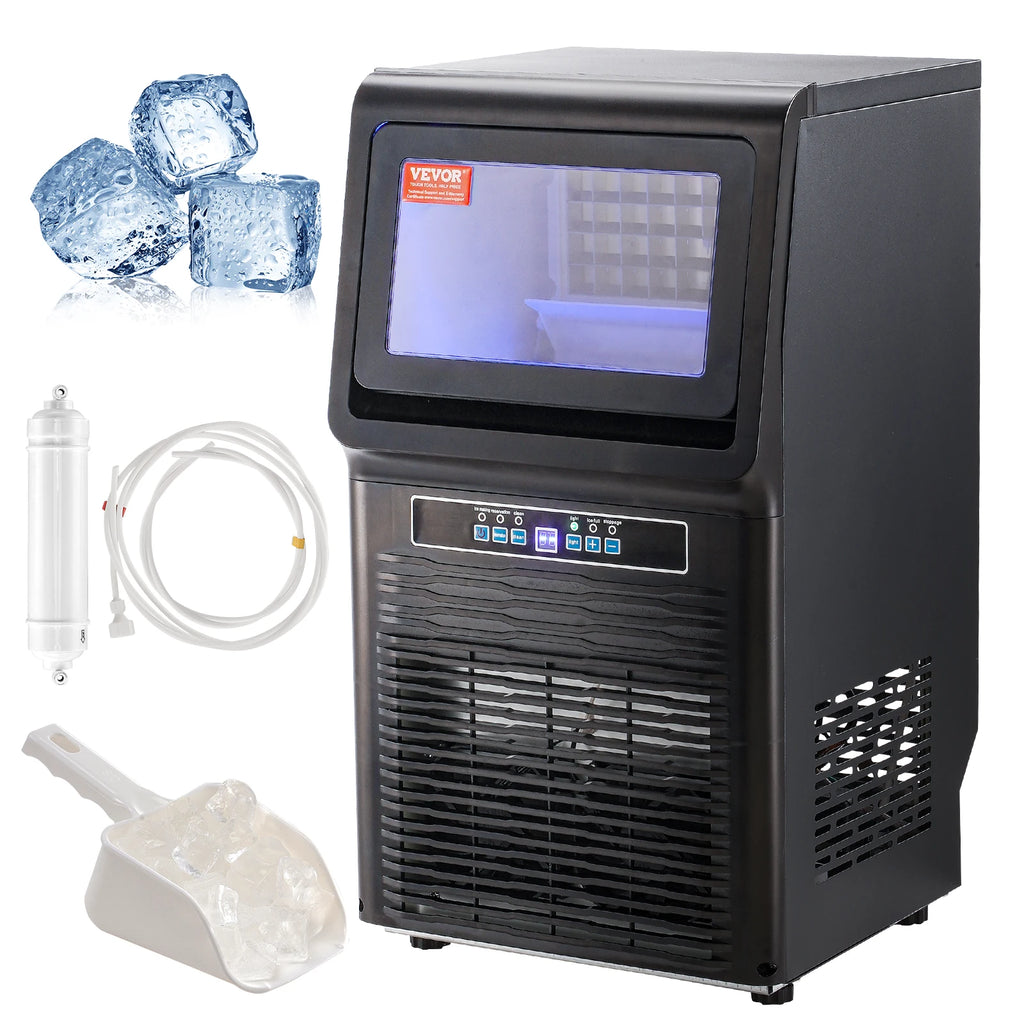 Commercial Ice Maker 70lbs/24H Ice Maker Machinewith 12lbs Storage Capacity LED Digital Display for Bar Home Office