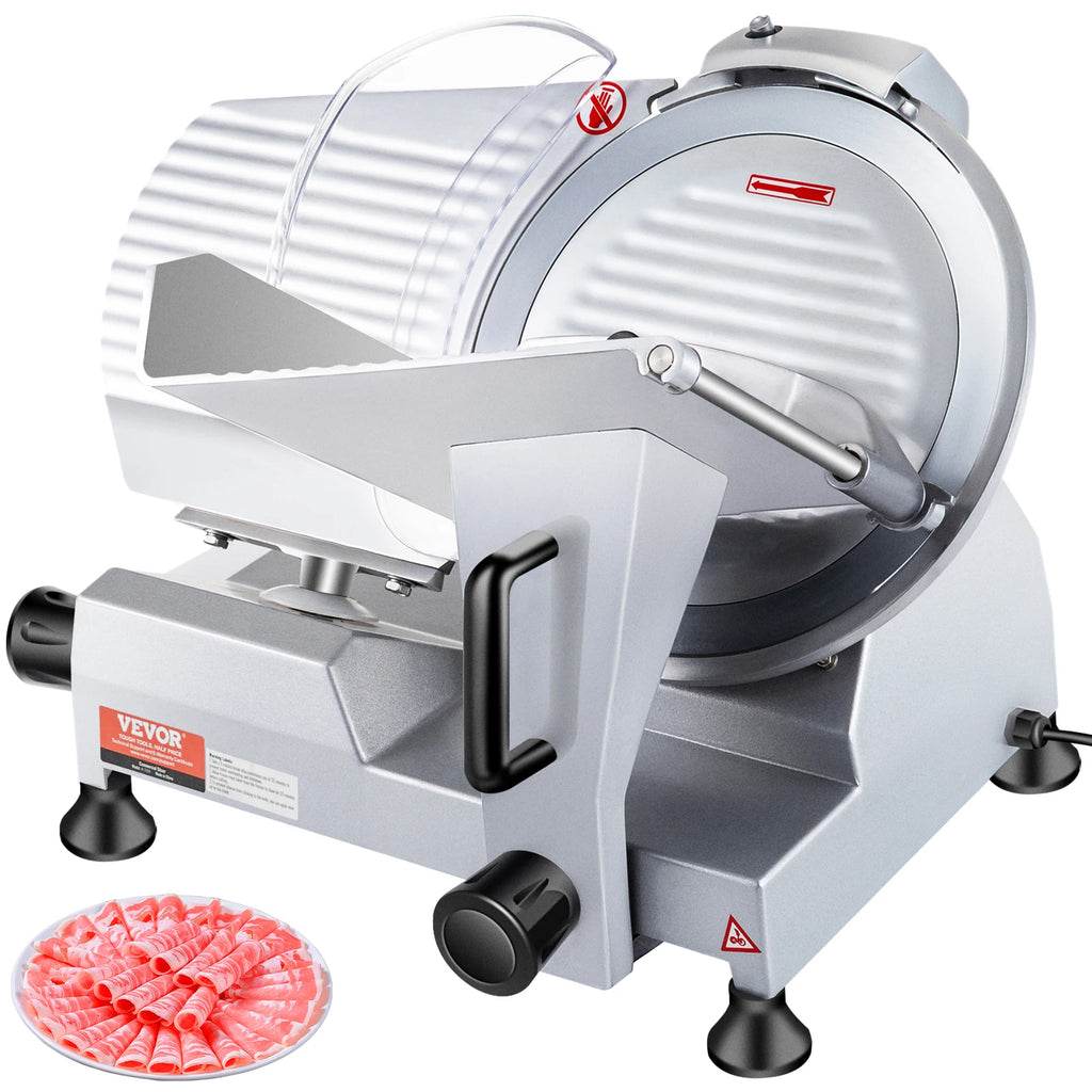 Commercial Meat Slicer,240W Electric Deli Food Slicer,10In Carbon Steel Blade Electric Food Slicer, 350-400RPM Meat Slicer
