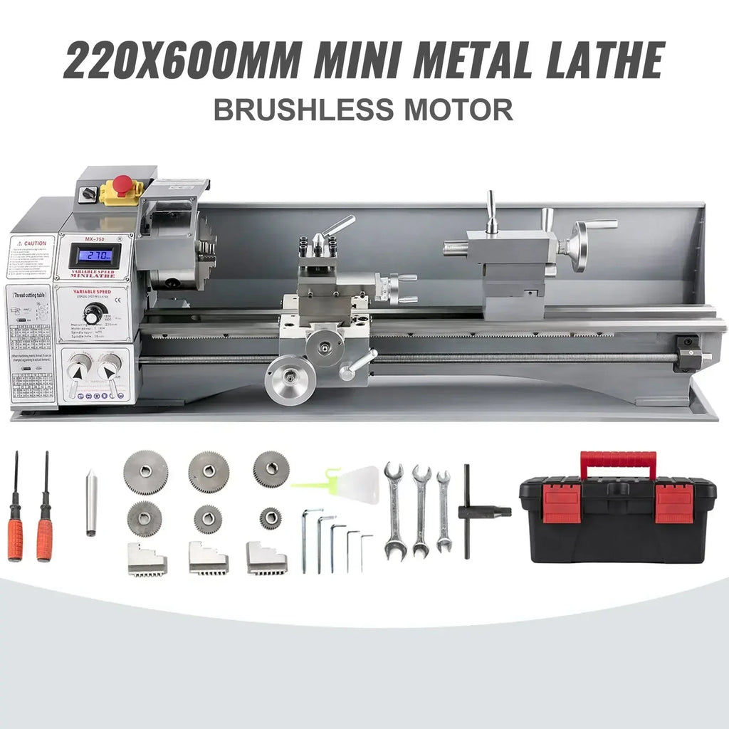 7x14 Inch Metal Lathe Mini - Variable Speed 0-2500RPM, Large Swing Bench Lathe for Steel/Aluminum & DIY Model Making