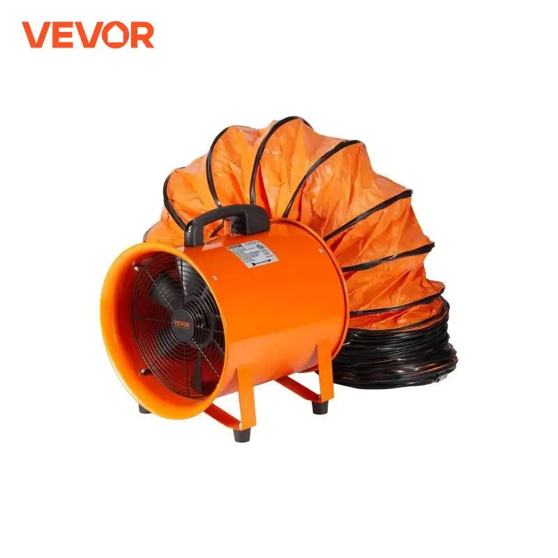 Exhaust Fan 10/12 inch Industrial Ventilation Fan Exhaust Blower with 10M PVC Duct Hose Ventilator for Homeuse Warehouse