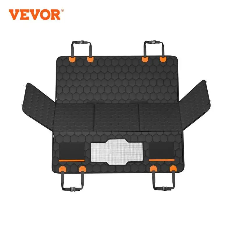 Back Seat Extender Dog Car Seat Cover for Back Seat Bed with Mesh Window and Storage Pocket Supports 350lbs Dog Hammock