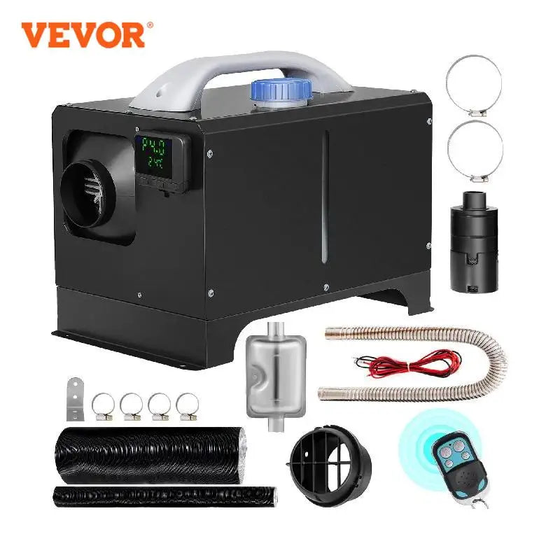 3 / 5 / 8KW 12V Diesel Air Heater All in One Mini Heater with Silencer LCD Switch Remote Control for Car Bus RV Trucks SUV