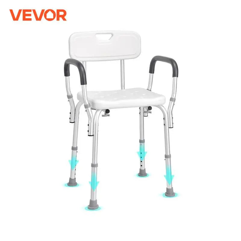 Shower Chair with Back Adjustable Height Shower tool for Inside Shower Non-slip Bath Chair for Elderly Disabled Handicap