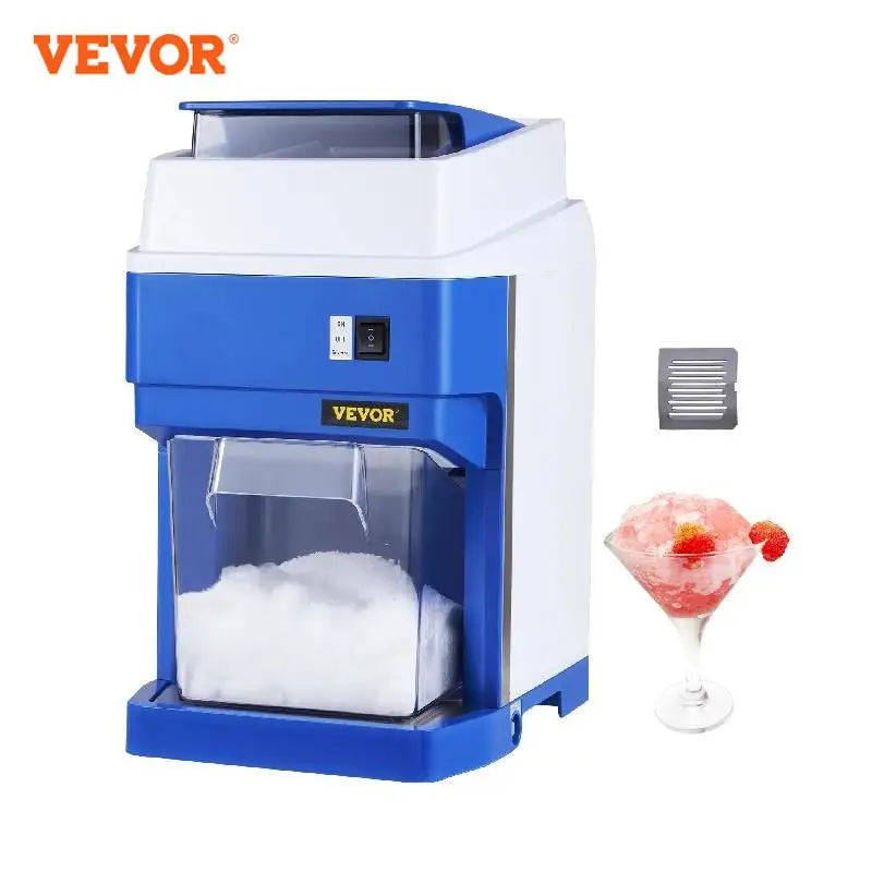 265 LBS/H Commercial Ice Shaver Electric Ice Crusher Stainless Steel Snow Cone Shaved Ice Machine 650W Snowmaker