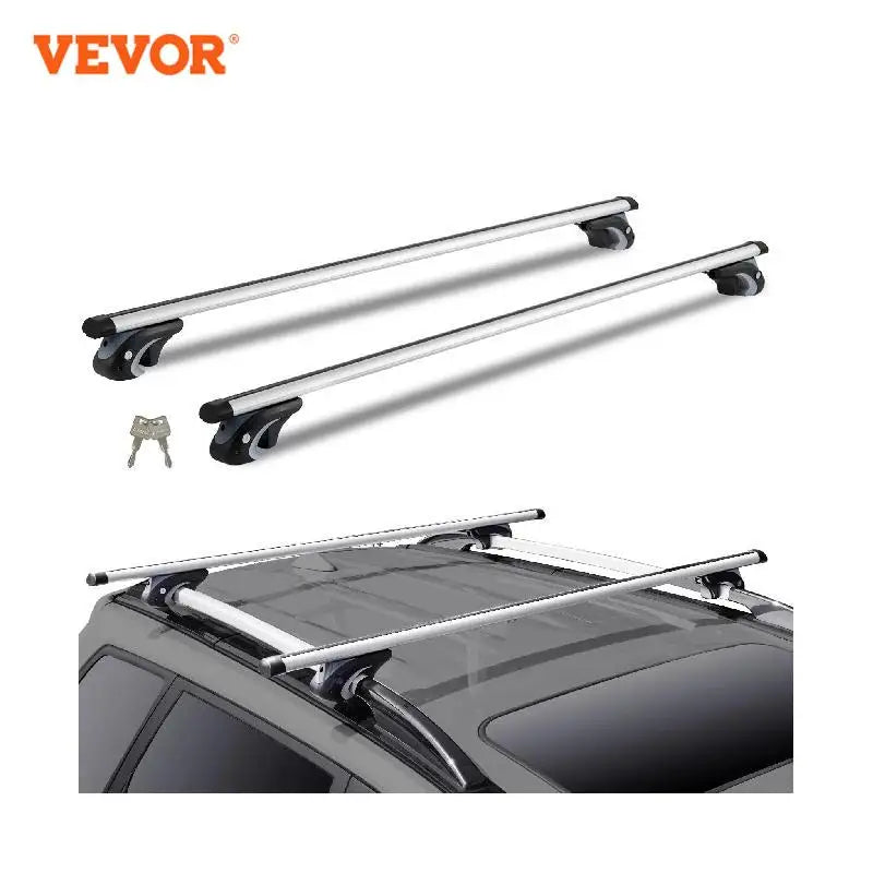 Roof Rack Crossbar Adjustable Aliuminum Roof Rail Crossbar Baggage Luggage Carrier 200LBS Top Roof Crossbar Silver Black