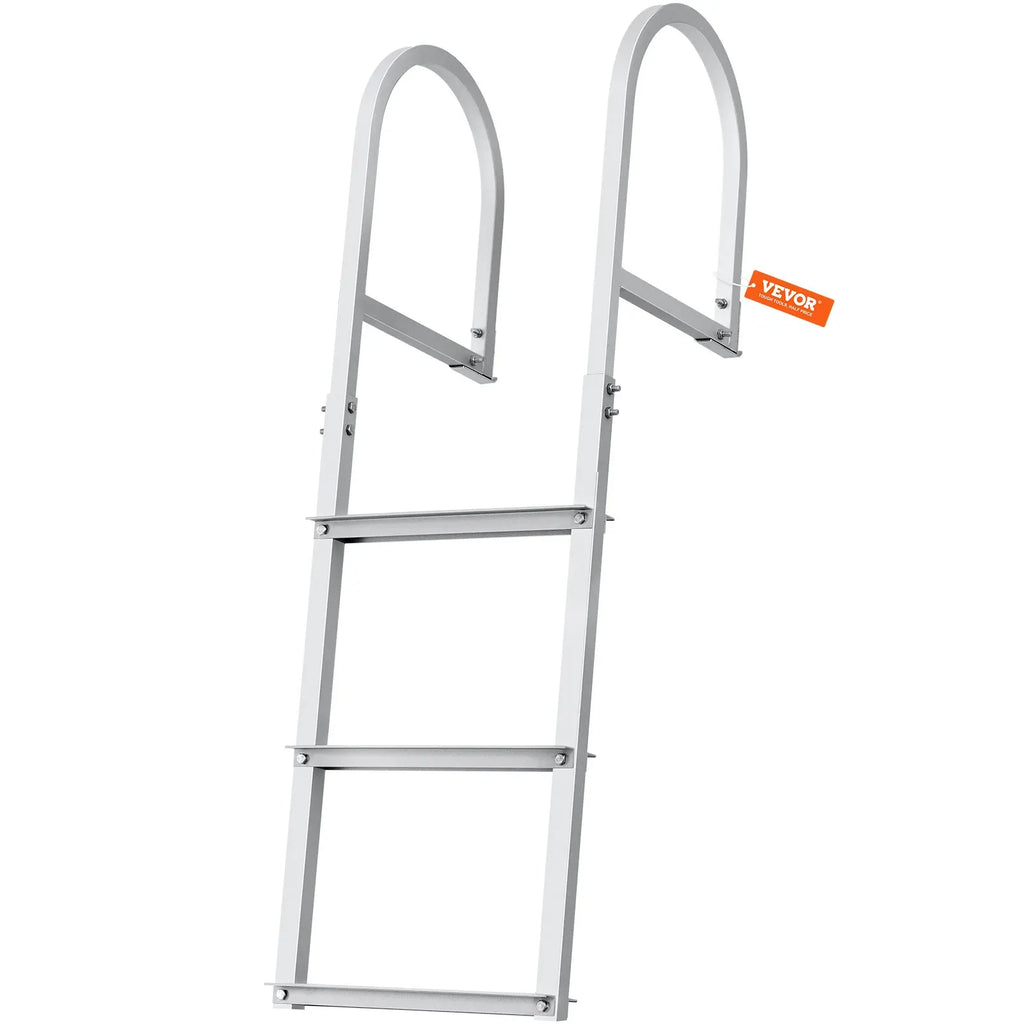 Dock Ladder 3/4-Step Removable, 500 lbs Load, Aluminum Alloy Pontoon Boat Ladder with 3.1" Non-Slip Rubber Steps