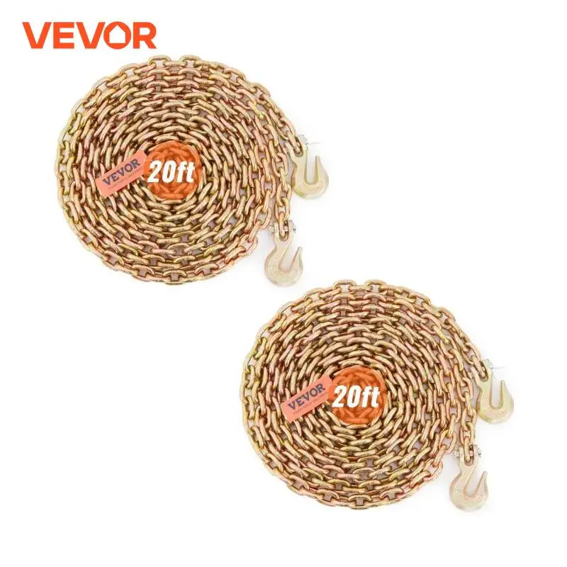 Binder Chain Trailer Tow Zinc Plated Heavy Duty Truck with Safety Grab Hooks for Logging Binder Tie Down Transport Flatbed