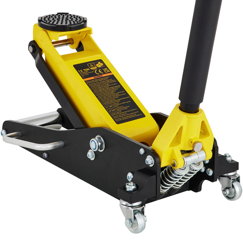 1.5/2.5/3 Ton Low Profile Floor Jack, Aluminum and Steel Racing Floor Jack with Dual Pistons Quick Lift Pump