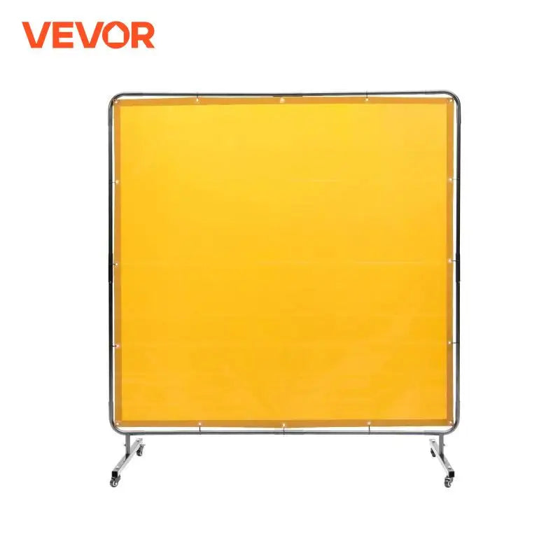 Welding Screen with Frame 6' x 6' Welding Curtain Screen Flame-Resistant Vinyl Welding Protection Screen on 4 Swivel Wheel