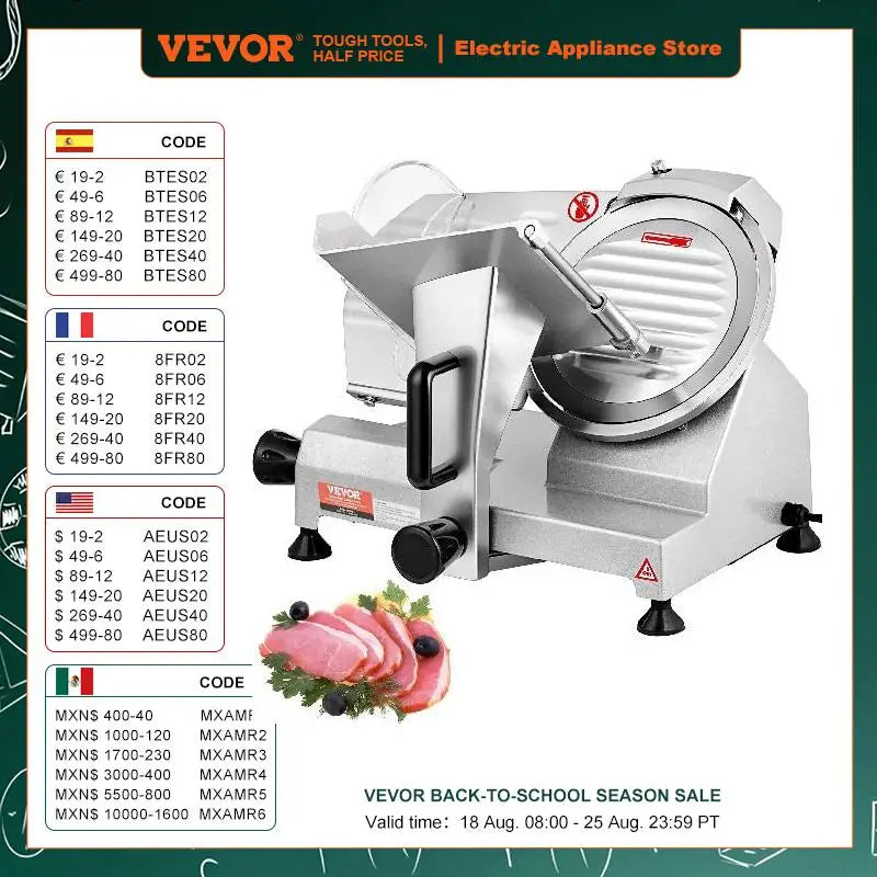 Meat Slicer 200W/240W/320W/340W Electric Deli Food Slicer Adjustable Thickness for Commercial and Home Use Cut Meat Cheese
