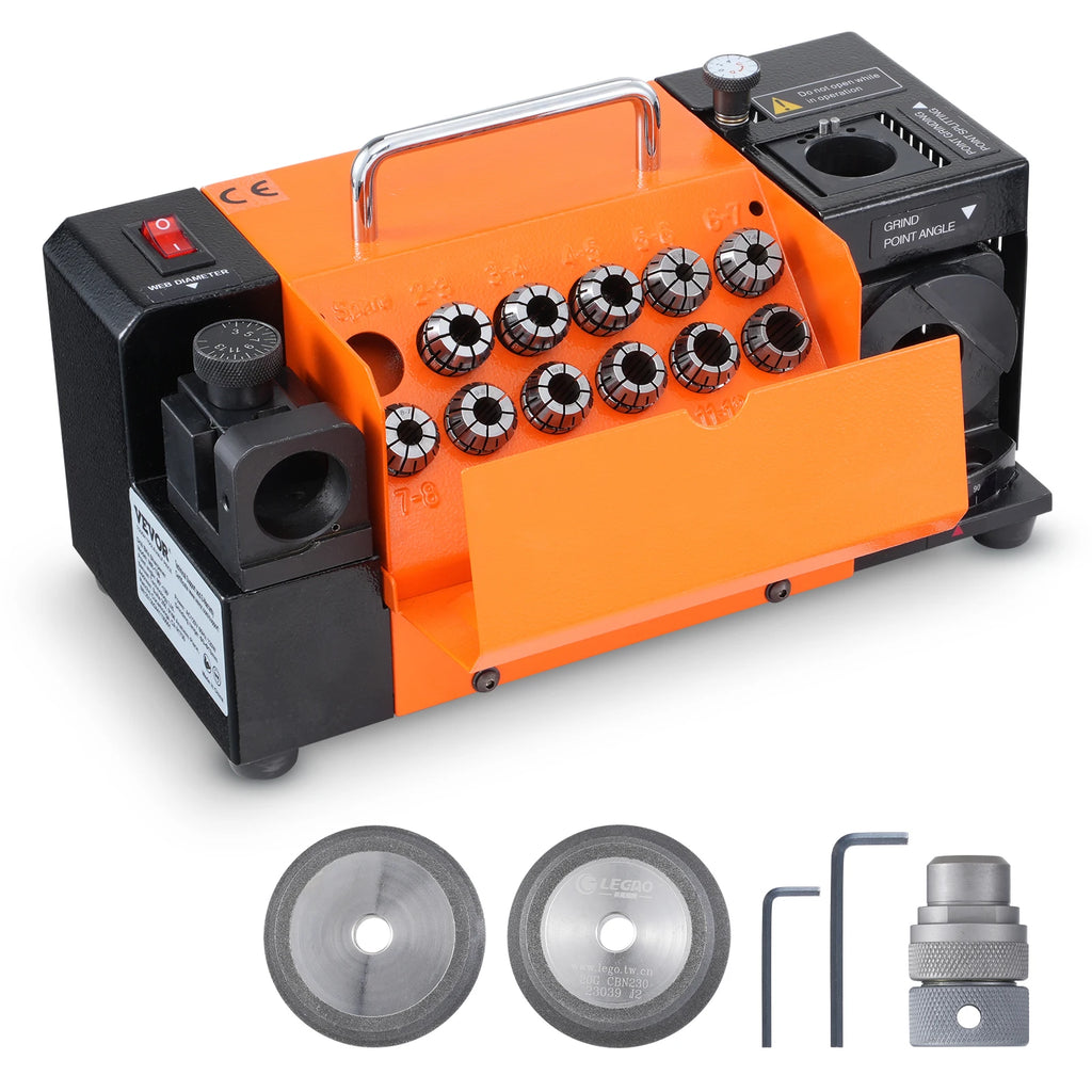 Drill Bits Sharpener,3-13mm Drill Bits Sharpener,Lip Relief Angle & 95°-135° Point Angle Adjustable Drill Bit Re-Sharpener