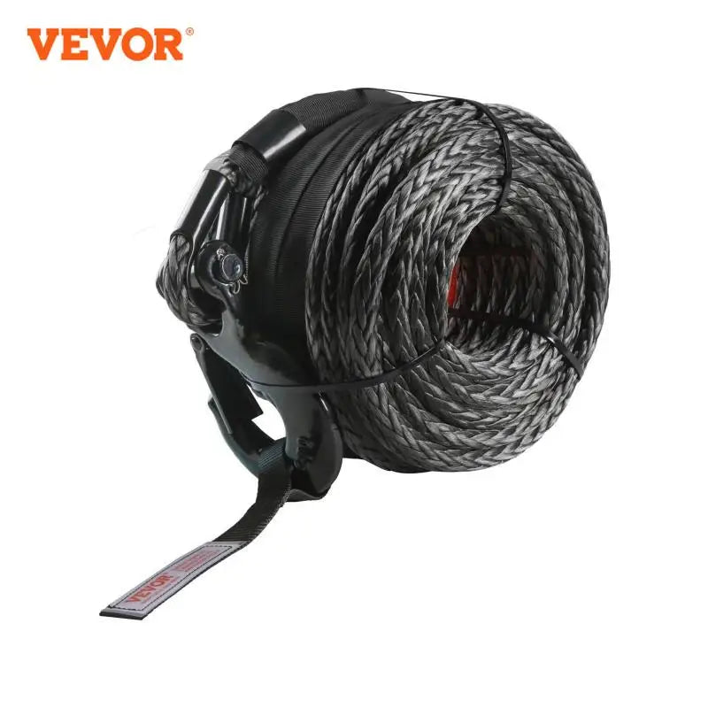 26500/32000 lbs Synthetic Winch Rope Truck Boat Replacement Line Cable Rope with Forged Hook ATV Car Outdoor Accessories