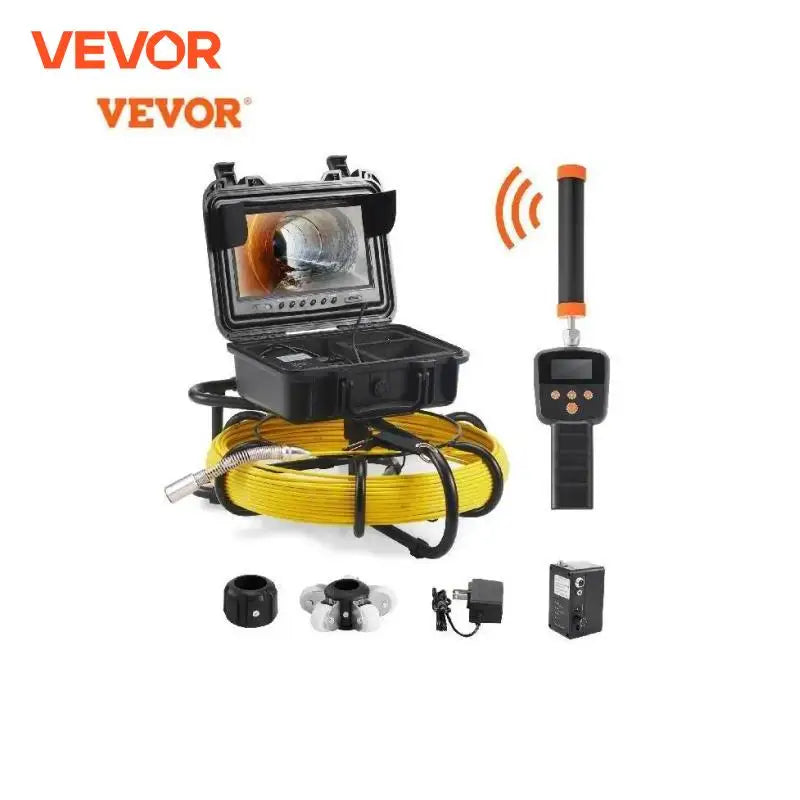 DVR Recording Pipe Inspection Camera with 512Hz Locator IP68 9 Drain Sewer Camera w/12 Adjustable LEDs and 16 GB SD Card