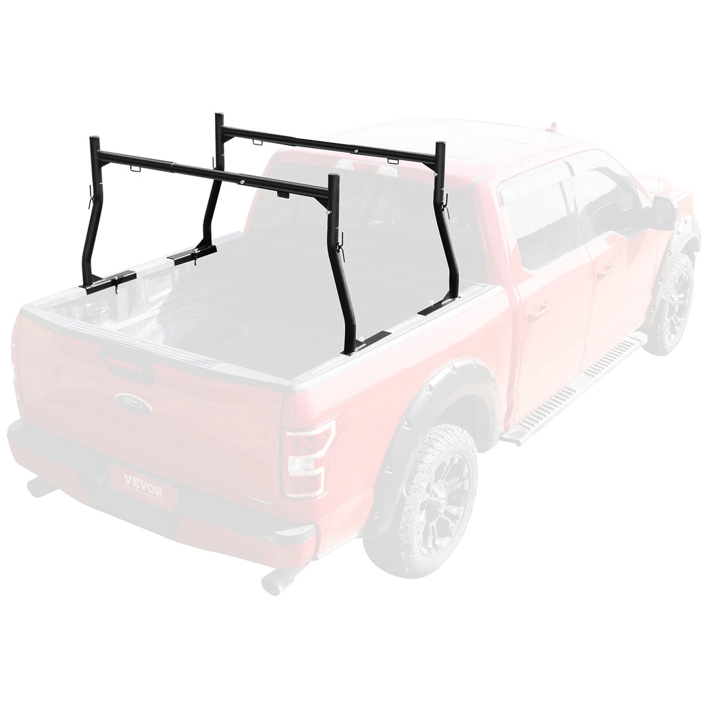 46-71inch Extendable Truck Ladder Rack 800 lbs Capacity Steel Rack for Truck with Non-Drilling J-bolts for Kayak Surfboard
