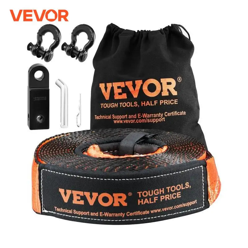3in x 30ft Off-Road Winch Recovery Kit with 30000Lbs Tow Strap 44092Lbs D-Ring Shackle & Receiver for ATV Jeeps Vehicles