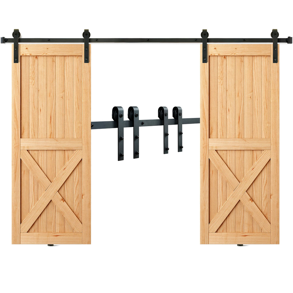 8/10FT Sliding Barn Door Hardware Kit 330LBS Heavy Duty Barn Door Track Kit for  Single Doors with Smooth & Silent Pulley