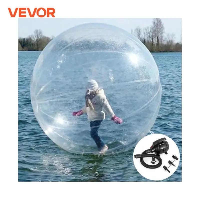2M Water Walking Ball with Air Blower Pump Inflatable PVC Zorb Ball Waterproof for Amusement Park Swimming Pool Seashore