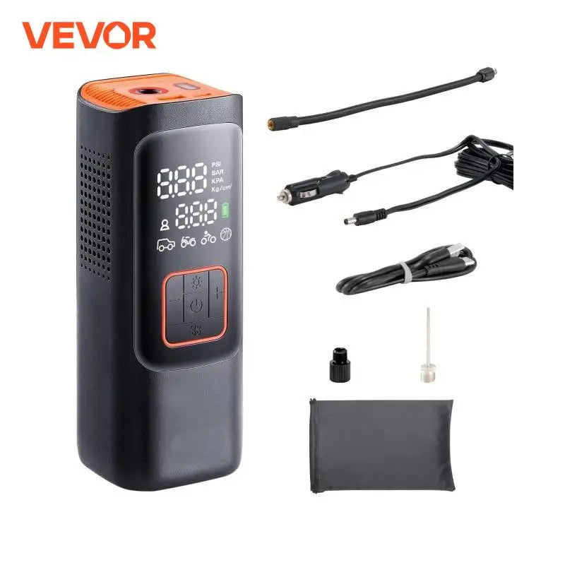 Tire Inflator Portable Air Compressor 7800mAh Battery & 12V DC Dual Power 2X Faster 160PSI for Car Motorcycle Bike Ball