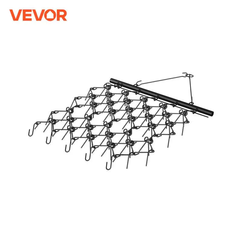 Drag Harrow 4'x4' Heavy-Duty Chain Harrow with 69 Teeth ATV UTV Tractor Attachments Field Drag Mat for  Sod Prepping