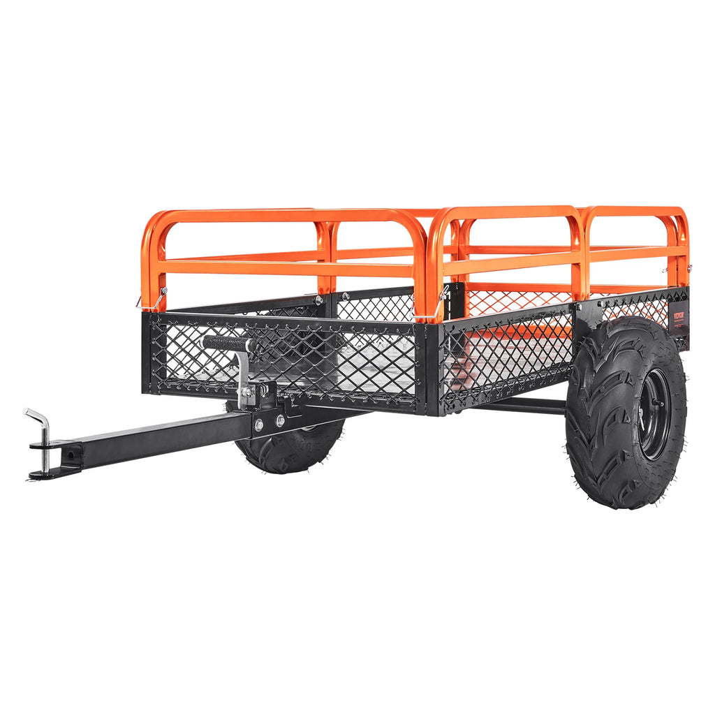 Heavy Duty Steel ATV Dump Trailer, 1500-Pound Load Capacity,Tow Behind Dump Cart Garden Trailer, for Mowers, Tractors, ATV