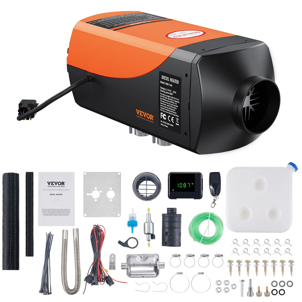 5KW Diesel Air Heater, 12V Diesel Heater with Remote Control and LCD, 10L Fuel Tank Diesel Parking Heater, Rapid Heating