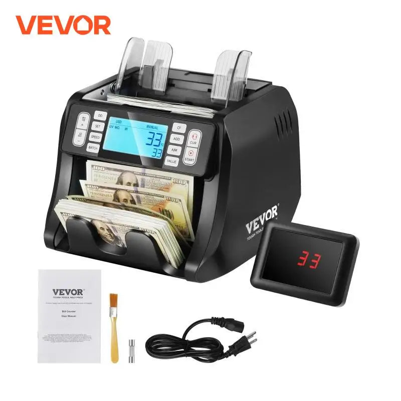 1200 Pcs/Min Money Counter Business Cash Register Bills Counterfeit Bill Detector by UV/MG/IR/DD Function for Bank Store