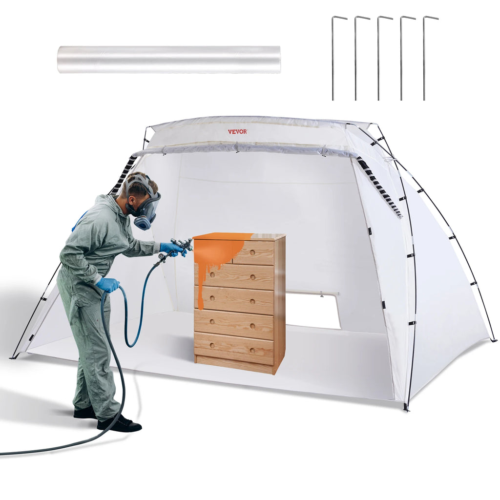 SucceBuy Portable Paint Booth Shelter 10x7x6ft Foldable Spray Painting Tent for Furniture Craft Project DIY Hobby Tool