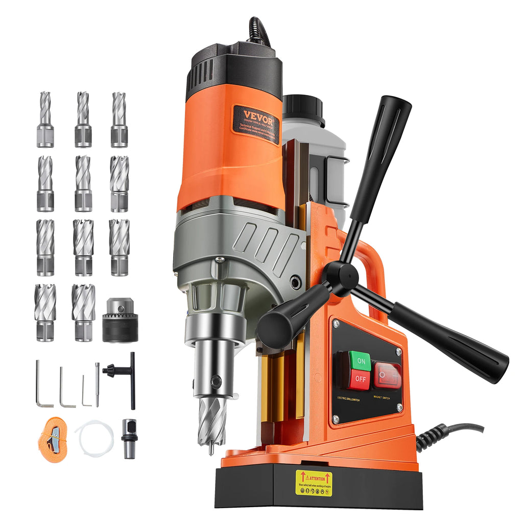 1450W Magnetic Drill 2" Boring Diameter 12500/12800N Portable Electric Mag Drill Press 800 RPM Magnetic Drilling Machine