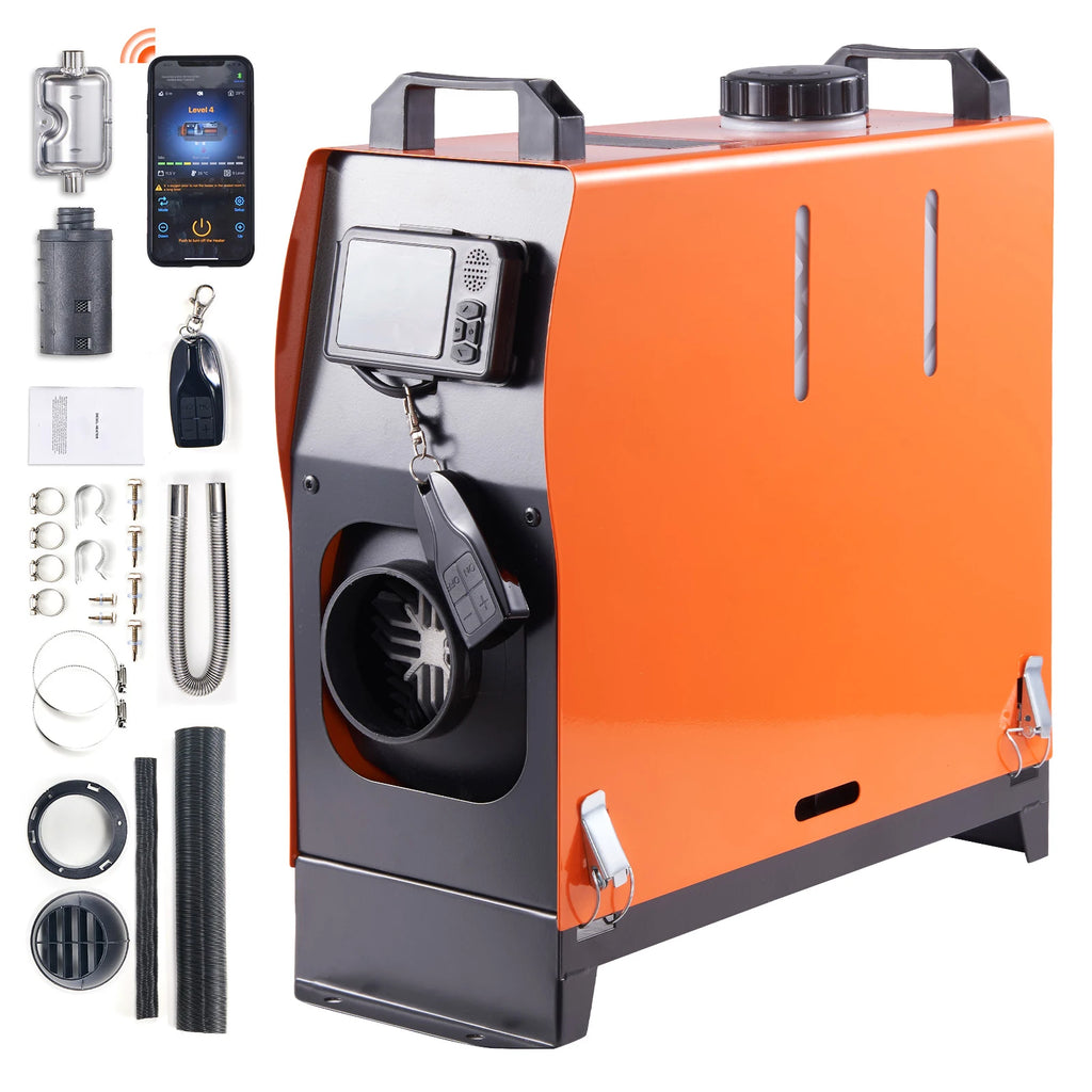 5kw Diesel Air Heater, Bluetooth App Control All-on-one Diesel Heater w/ Remote Control & LCD, Portable Parking Heater