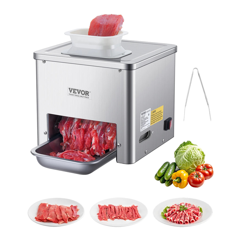 Meat Cutter Machine, 550W Meat Slicer, 350 lbs/h,Stainless Steel,2.5-10 mm Thickness,Electric Food Cutting Slicer for Home