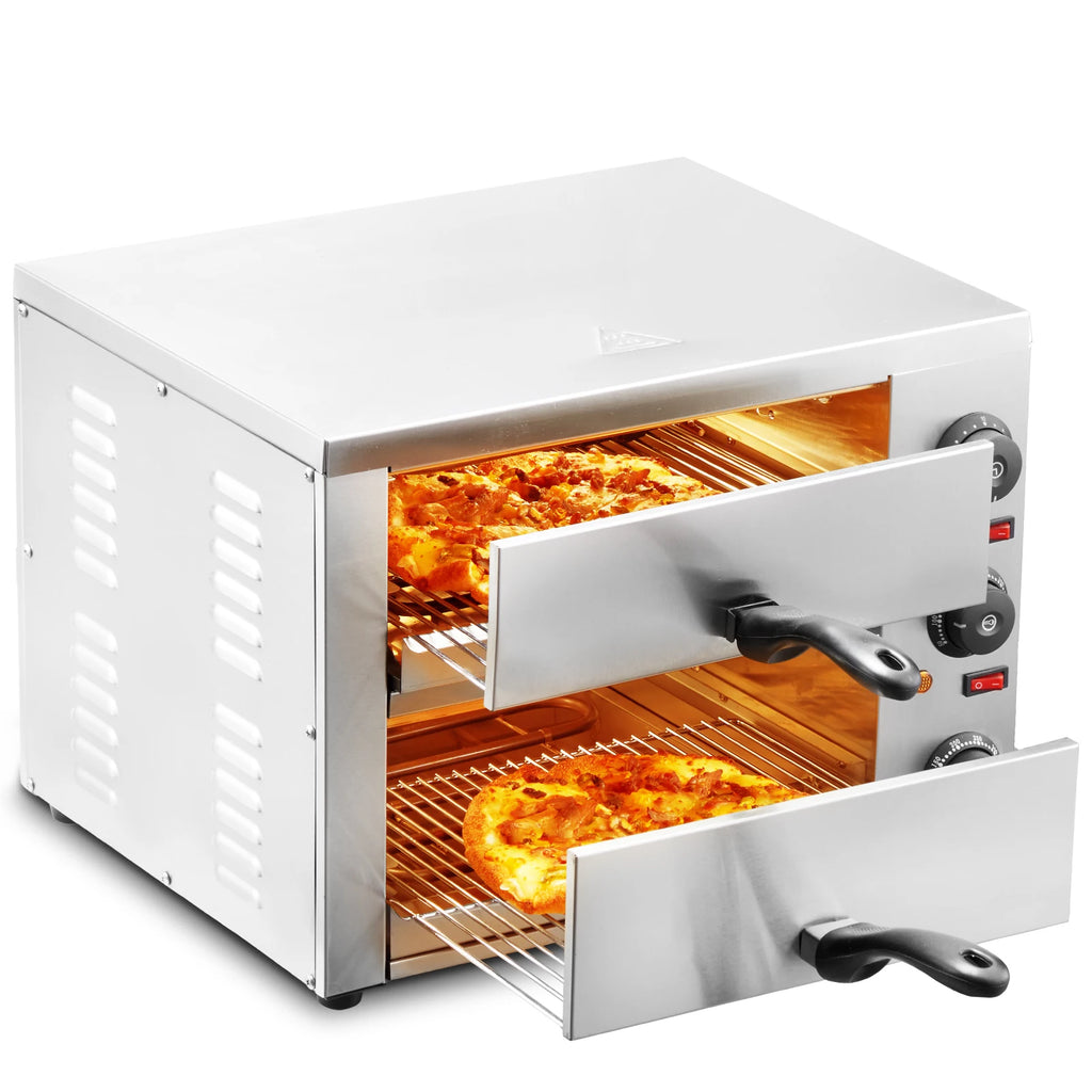 Electric Pizza Oven, 12-inch, 1700W, with Temp Control & 0-120 Min Timer, Even Baking Technology & Easy Clean Crumb Tray