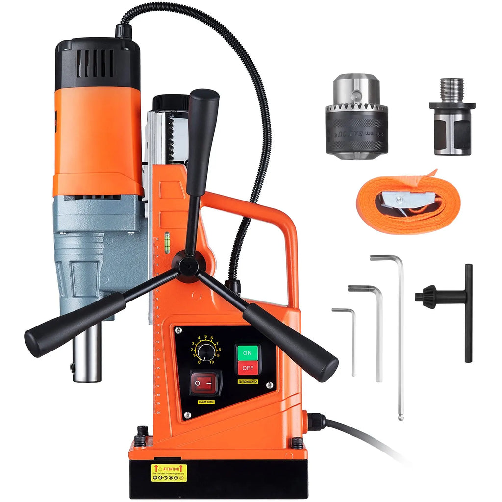1550W Mag Drill, 2" Metal Boring 2922lbf Force, 0-500 RPM Portable Drill Press for Steel, Industrial & Home Workshop Use