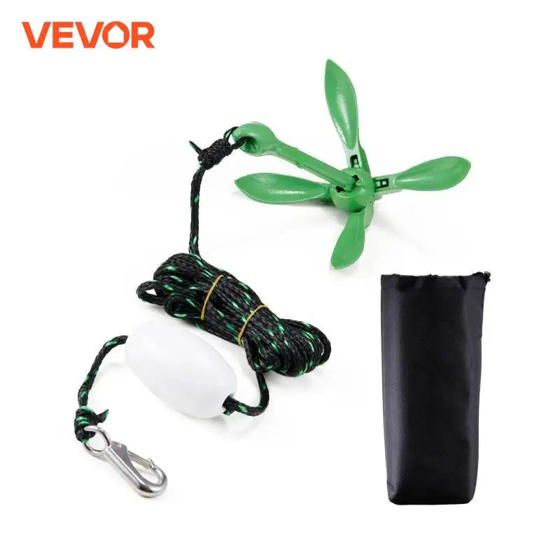Kayak Anchor Kit 3.5 lb Paddle Board Anchor Kit with 26.2 ft/8 m Rope and Buoy Folding Small Boat Anchor with Storage Bag