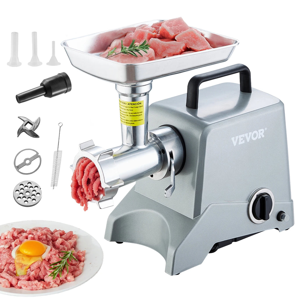 Electric Meat Grinder, 5 Lb/Min Capacity, 575W Industrial Meat Mincer with Blade, Grinding Plate, Sausage Stuffing Blade