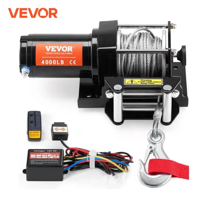 4000lbs Electric Winch with 39ft 7 Strands Steel Cable Wireless & Wired Remote Control ATV/UTV Winch for Truck Towing