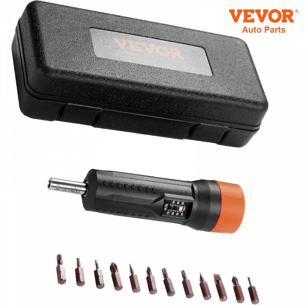 1/4" Drive Torque Screwdriver Wrench Set 10-70 in-lbs Torque Adjustment Range 1 in-lb Increment Torque Screwdriver