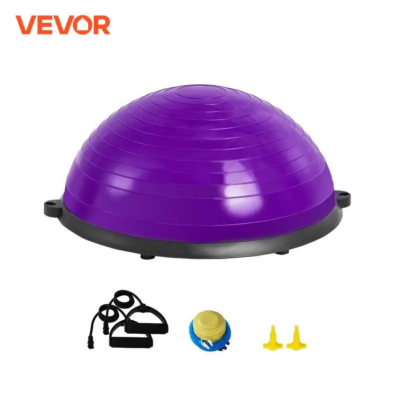 Half Exercise Ball Trainer Balance Ball Trainer Stability Ball Yoga Ball with Resistance Bands & Foot Pump Strength Ball