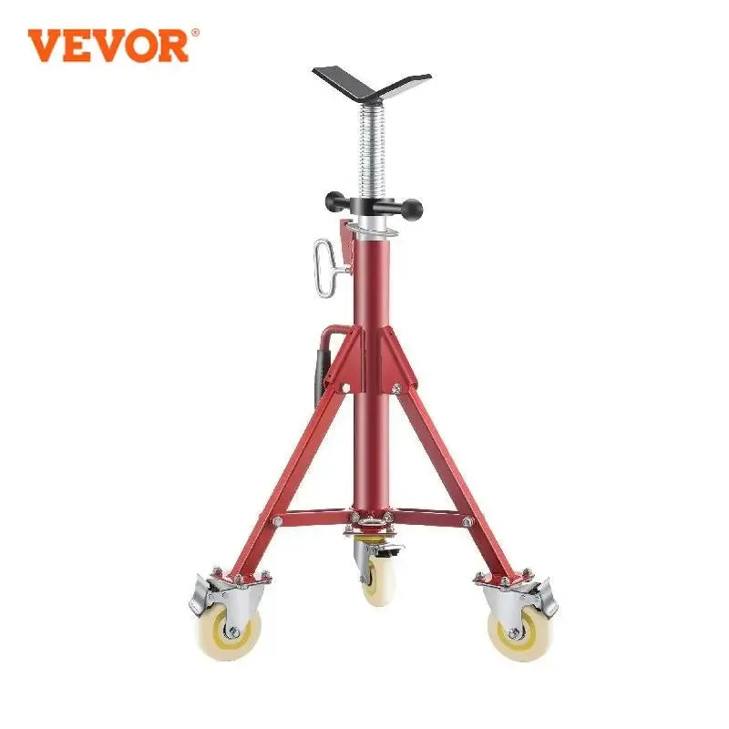 Pipe Holding Stand with Roller Head V-Head 2/4 Ball Transfer Folding Tripod Jack 12in Pipeworking Supporting Clamped Tool