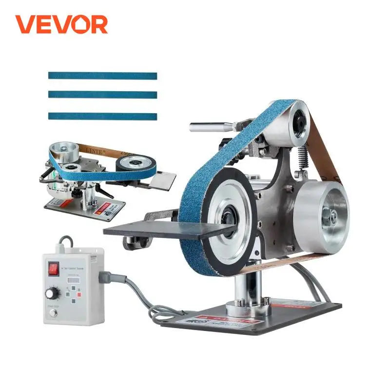 Belt Grinder Sander 30 x1-Inch Variable Speed Belt Polisher with VFD 550W Polishing Grinding for Metalworking Knife Making