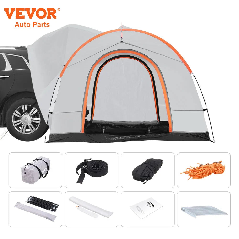 SUV Camping Tent, 8'-8' SUV Tent Attachment for Camping with Rain Layer and Carry Bag, PU2000mm Double Layer Truck Tent