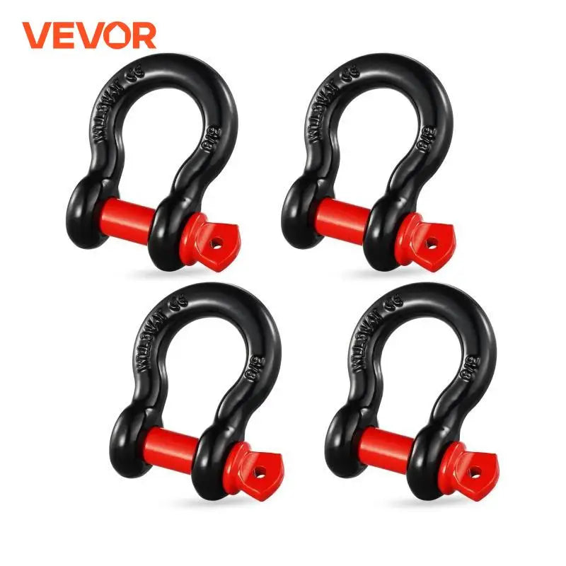 4pcs 5/8" D-Ring Shackle 8T 13T Breaking Strength Tow Hook with 3/4" Screw Pin for Truck Off Road Towing Accessories