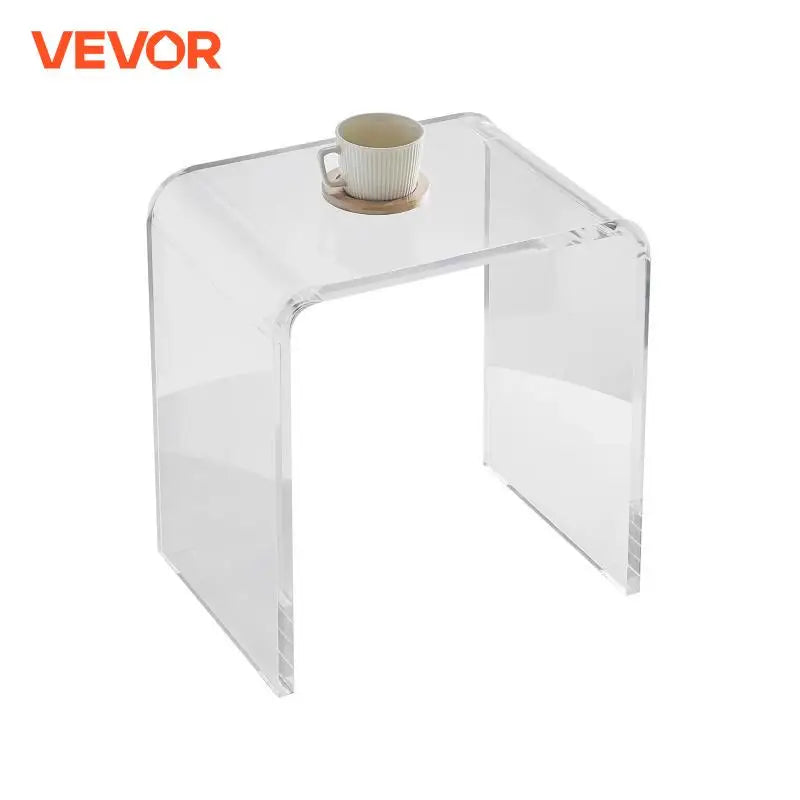 Acrylic End Table C-Shaped Lucite Side Table Clear Acrylic Side Table for Drink Food Snack used in Living Room Bedroom