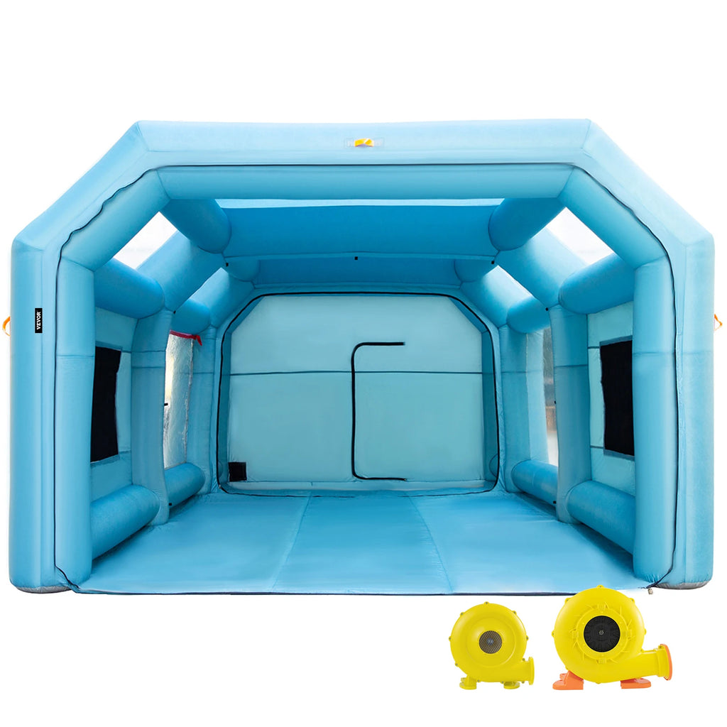 Portable Inflatable Paint Booth, 26x13x10ft Inflatable Spray Booth, with Air Filter System & 2 Blowers, Car Parking Gara
