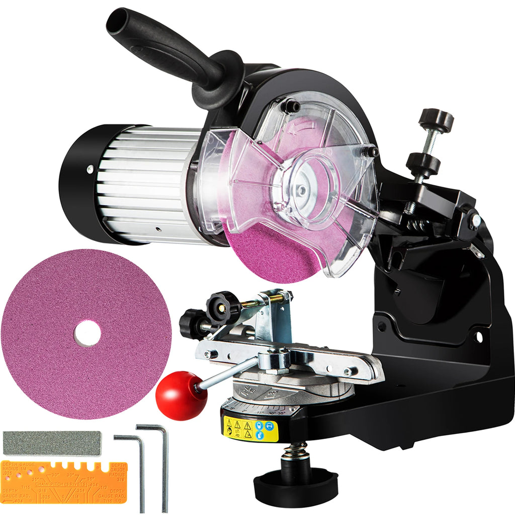 Electric Chainsaw Sharpener 230W Multi-Angle Adjustable Chain Grinder 3000RPM Chainsaw Sharpener for 1/4" to 2/5" Chains