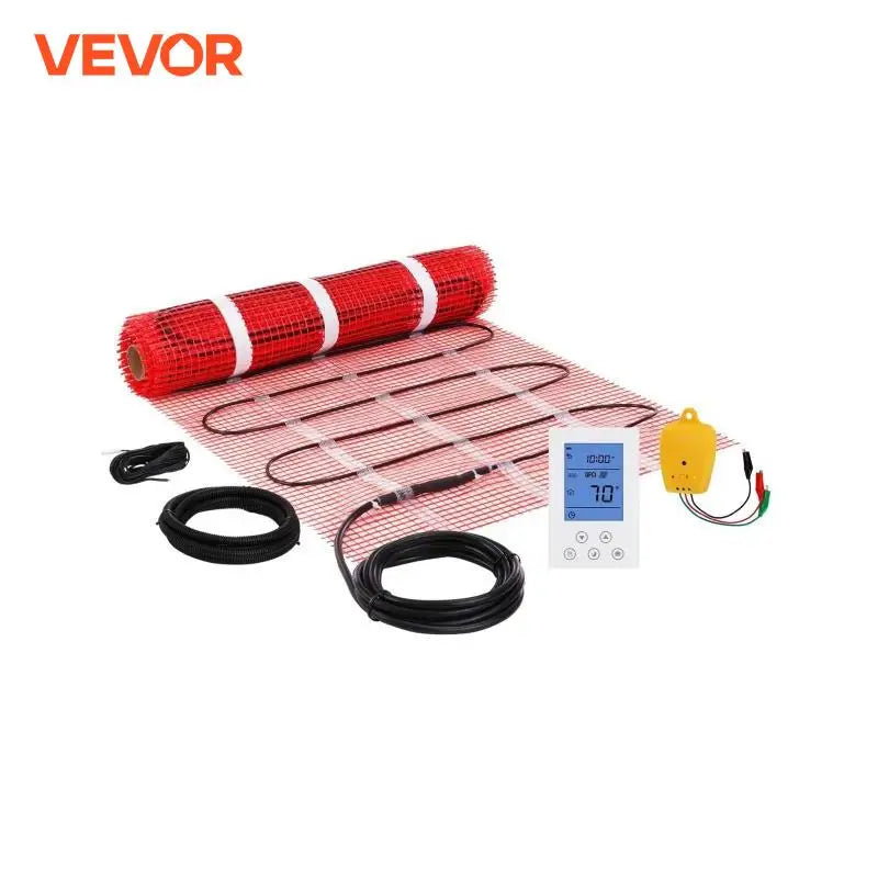Floor Heating Mat 20 Sq. ft Electric Radiant In-Floor Heated Warm System Adhesive Back for Easy Installation on The Floor