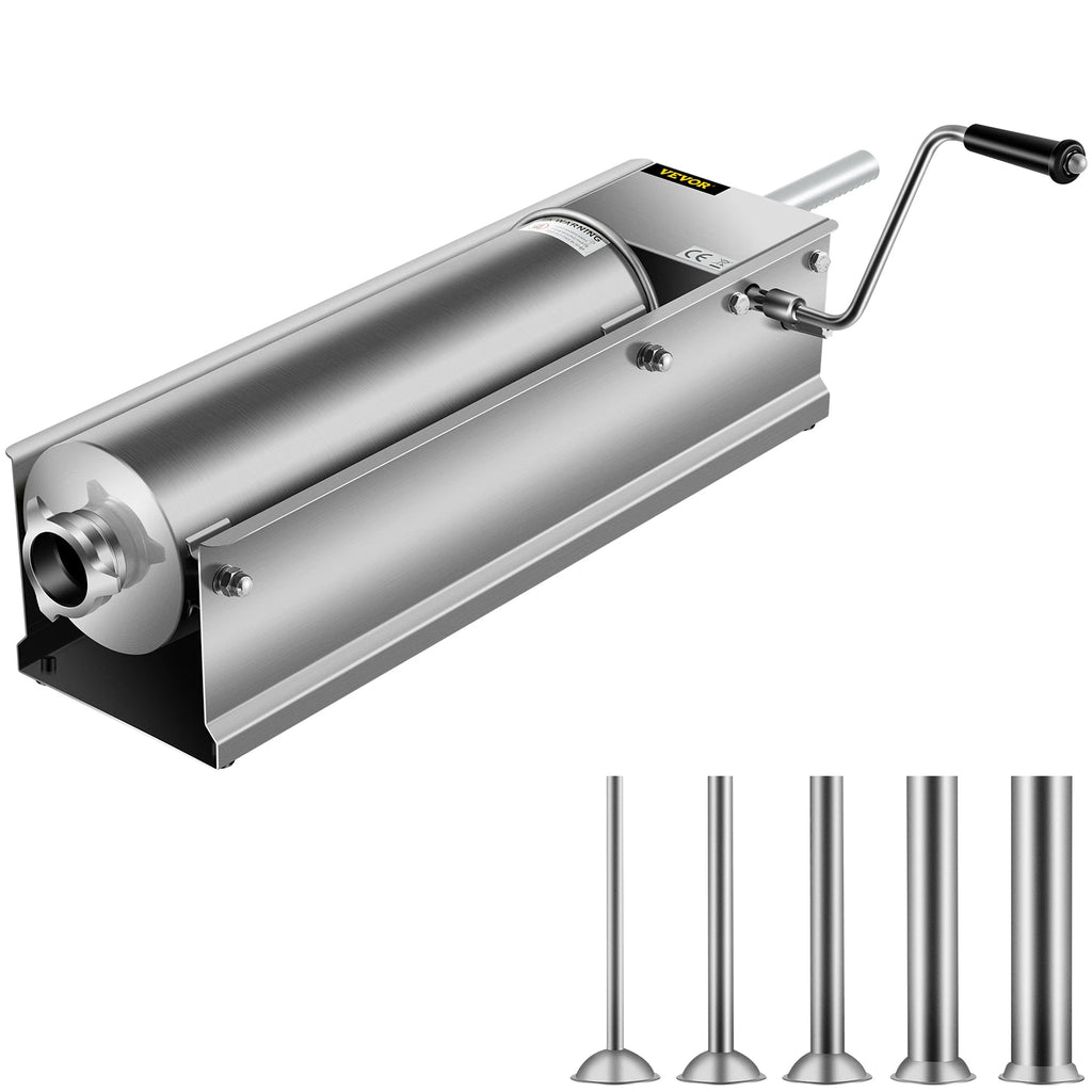 Manual Sausage Stuffer, 7 L Horizontal Sausage Machine, Dual-Speed Meat Stuffer, Made of Food-Grade 304 Stainless Steel