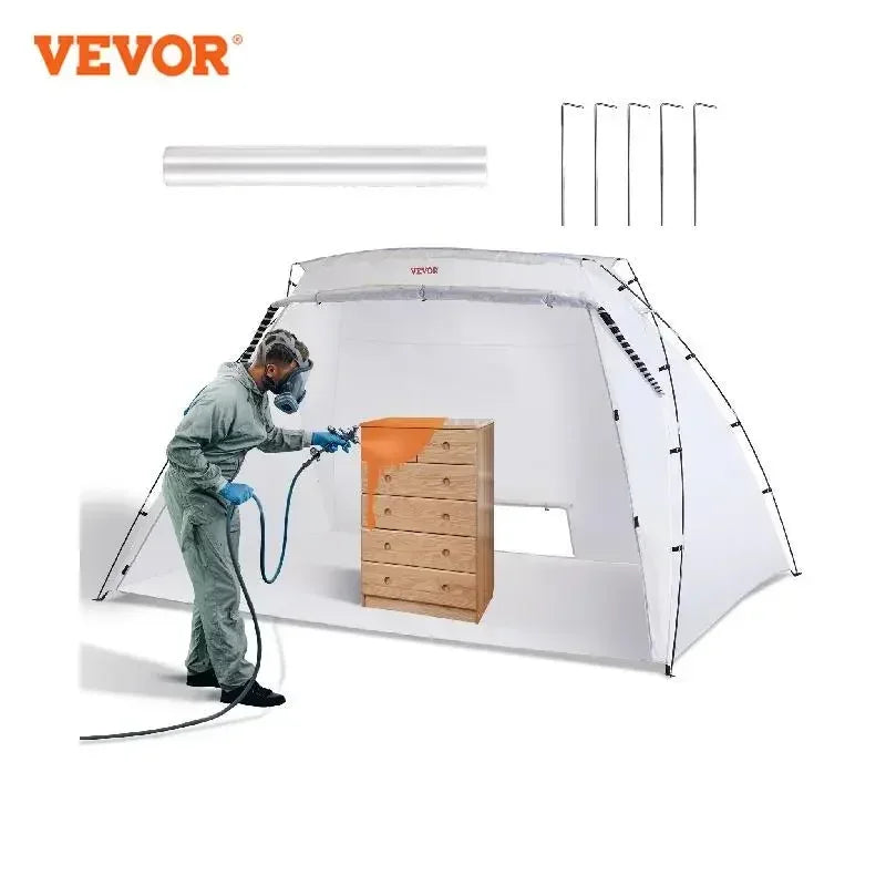 Portable Paint Booth Shelter 7.5x5.2x5.2/10x7x6ft Foldable Spray Painting Tent for Furniture Craft Project DIY Hobby Tool