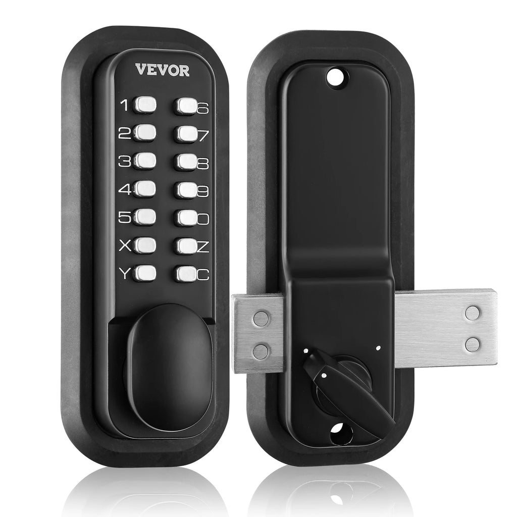 Mechanical Keyless Entry Door Lock 14 Digit Keypad Surface-mounted Latch