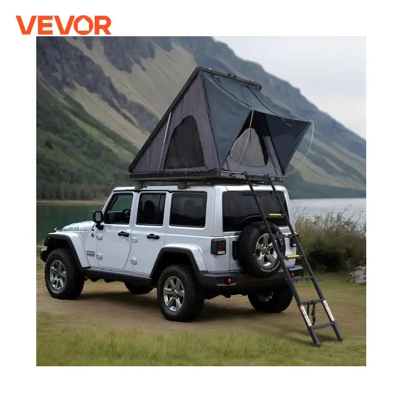 Rooftop Tent Hard Shell Roof Top with Telescopic Ladder Thick Mattress Waterproof Windproof for Jeep SUV Van Pickup Truck